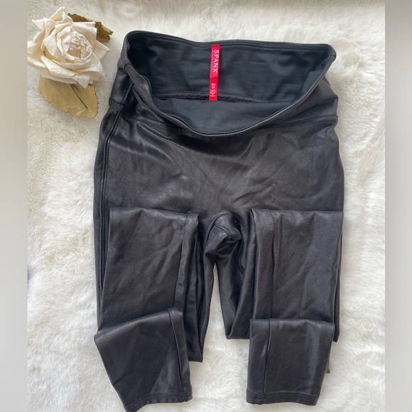 New no tag SPANX FAUX LEATHER LEGGINGS BLACK SIZE XS #Spanx #spanxfauxleather - Picture 3 of 8
